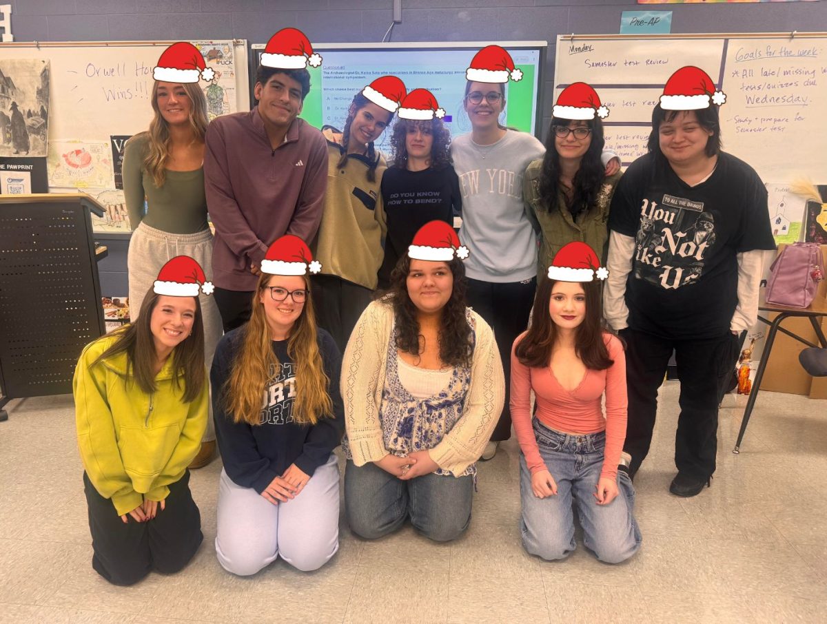 The newspaper Staff excited for Christmas. (Image taken by Sponsor Amanda Austin)